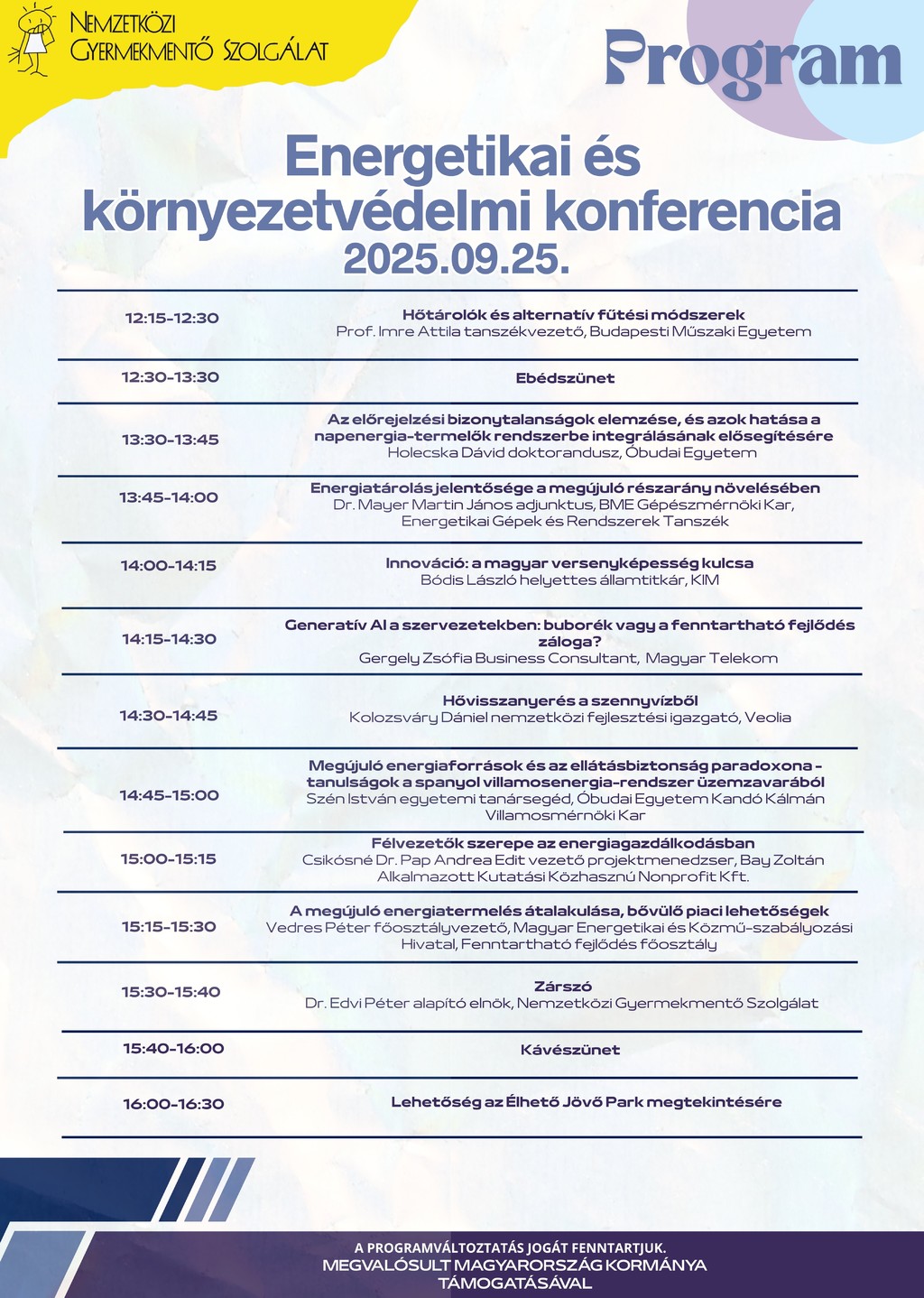 Energetikai konferencia program 2